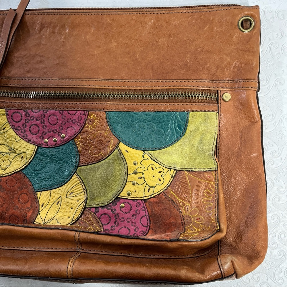 Fossil Key Multicolor Patchwork Leather Pocket Bo… - image 3